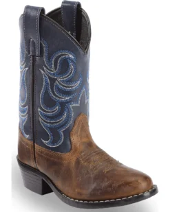Cody James Boys' Two-Tone Embroidered Western Boots - Round Toe
