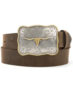 Cody James Men's Scalloped Longhorn Western Belt