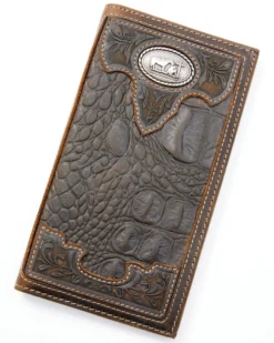Cody James Men's Bi-Fold Crocodile Print Embossed Rodeo Wallet