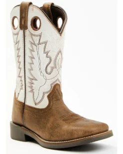 Cody James Boys' Pull On Leather Western Boots - Broad Square Toe 