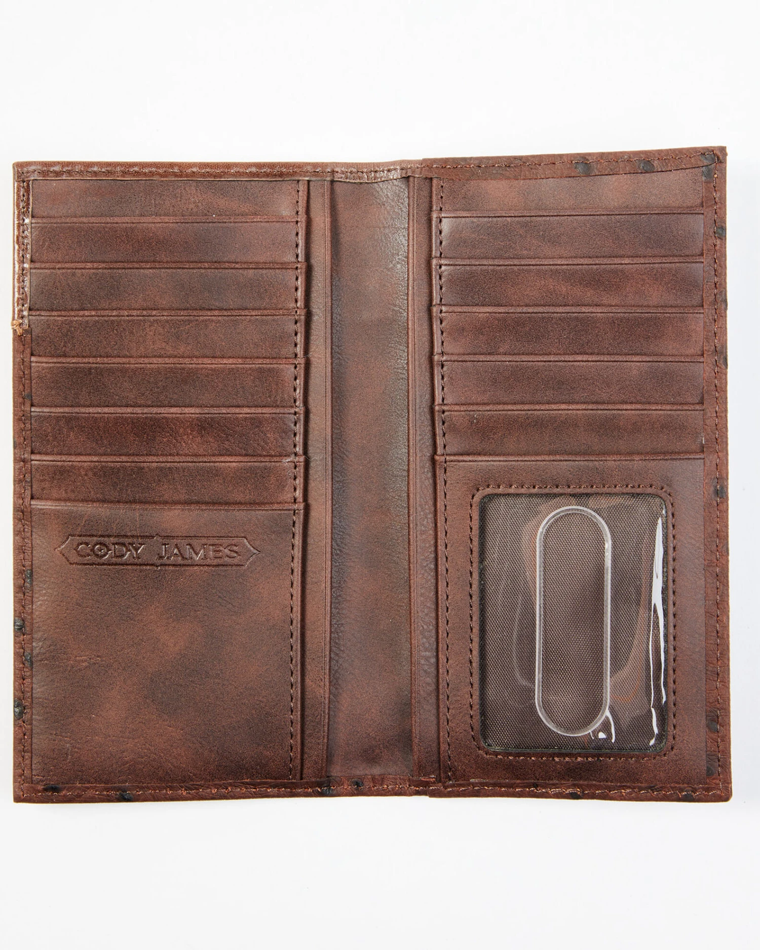 Cody James Men's Bifold Ostrich Print Embossed Rodeo Wallet