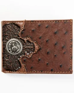 Cody James Men's Bifold Ostrich Print Embossed Bi-Fold Wallet