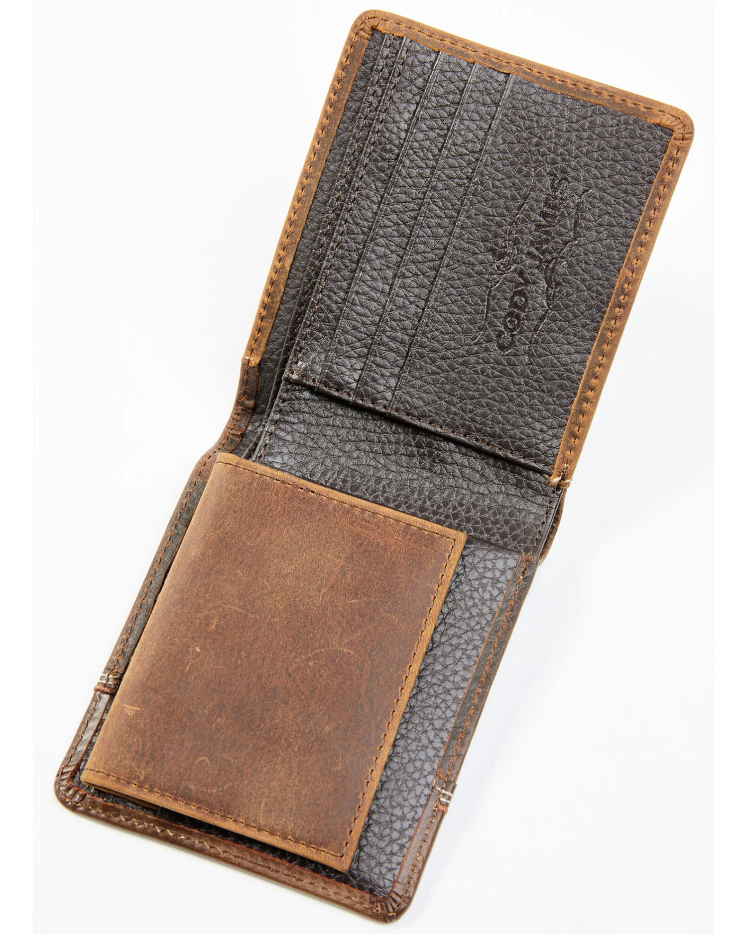 Cody James Men's Brown Ostrich Bifold Tooled Wallet