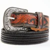 Cody James Men's Brown Floral Hand Tooled Stretch Bonded Strap Western Belt 