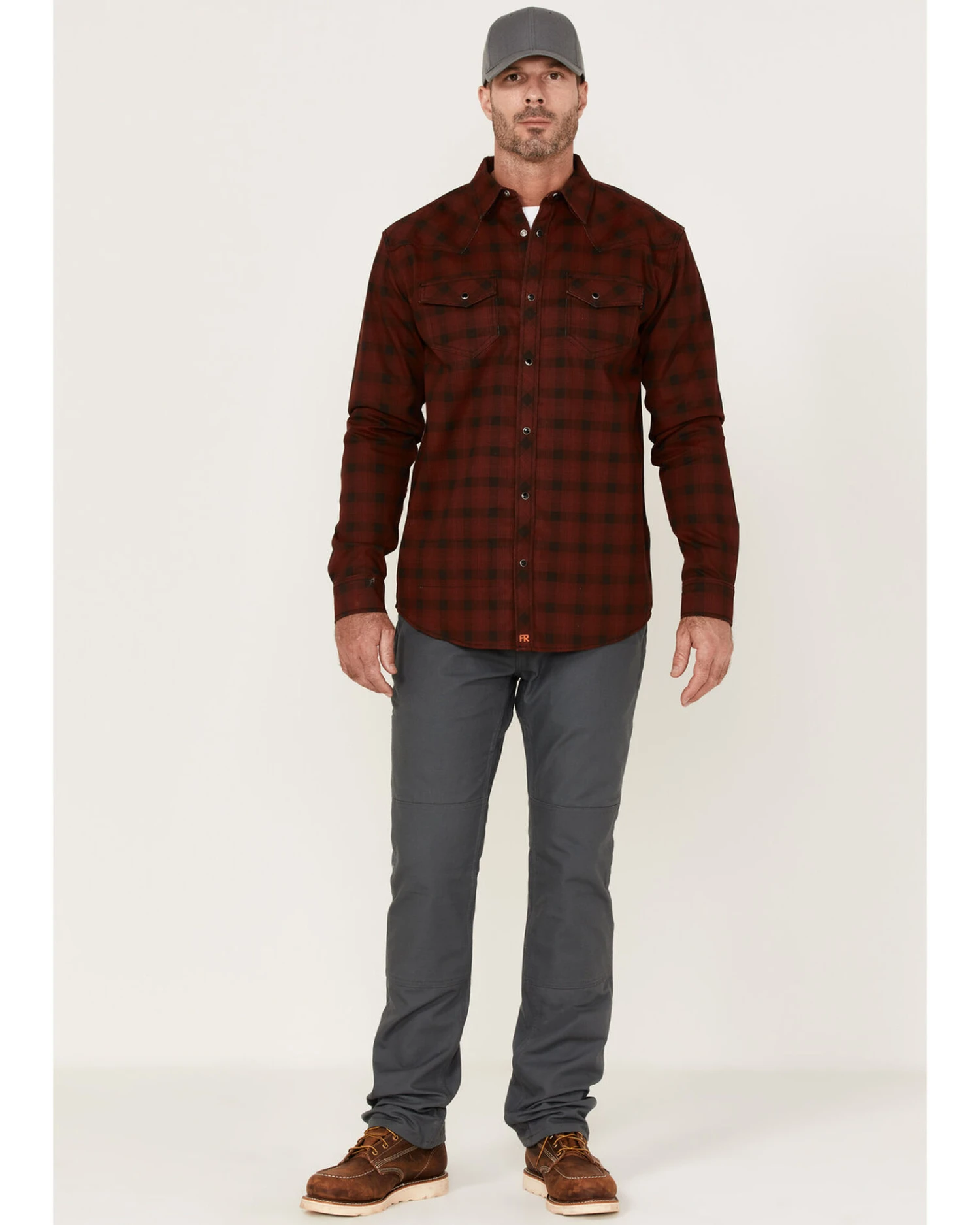 Cody James Men's FR Plaid Print Long Sleeve Snap Work ShirtÂ