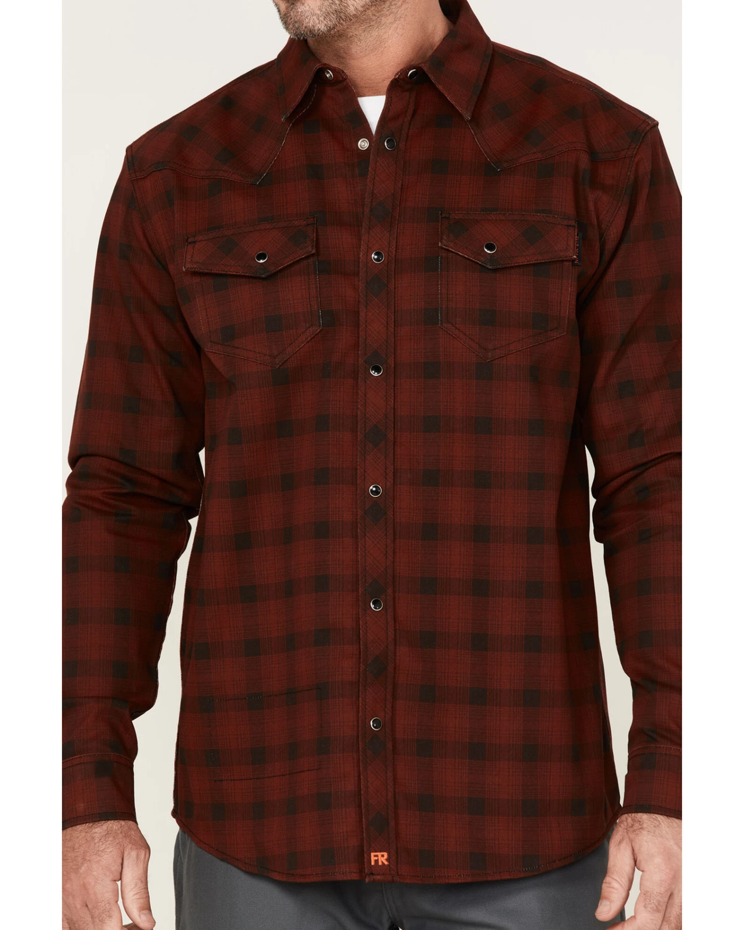Cody James Men's FR Plaid Print Long Sleeve Snap Work ShirtÂ