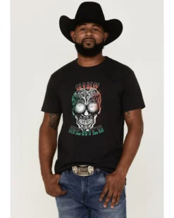 Cody James Men's Viva Mexico Muertos Skull Graphic Short Sleeve T-Shirt 