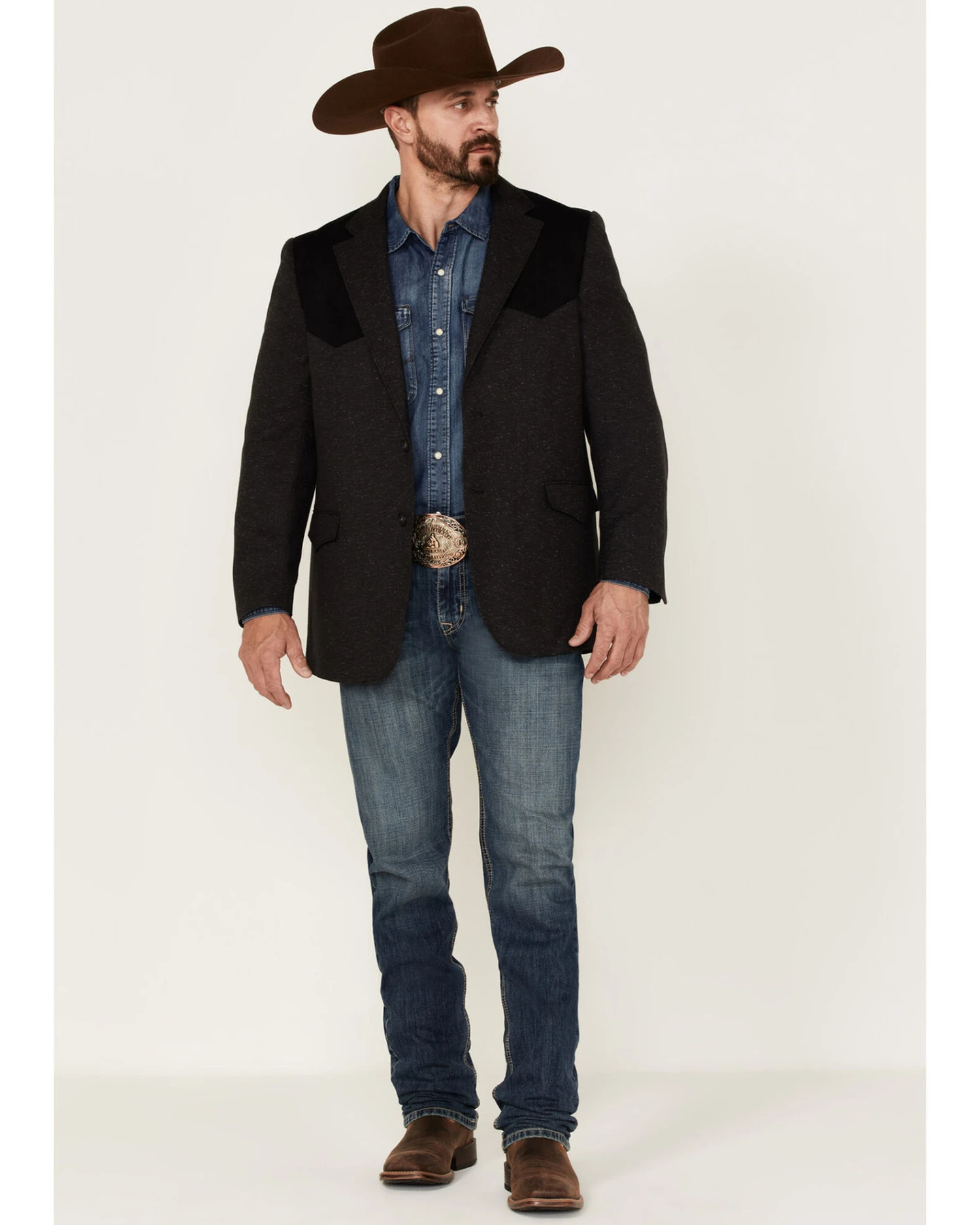 Cody James Men's Waco Contrast Yolk Button Down Western Sportcoat