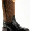 Cody James Men's Saddle Black Full-Quill Ostrich Exotic Western Boots - Broad Square Toe 