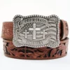 Cody James Men's God Bless America Cross Buckle Leather Belt
