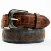 Cody James Men's Etched Caiman Antique Belt 