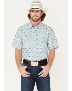 Cody James Men's Wagon Southwestern Print Short Sleeve Western Snap Shirt 