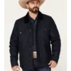 Cody James Men's Grand Teton Dark Wash Sherpa Cord Collar Denim Jacket 
