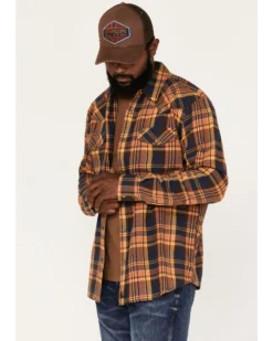 Cody James Men's Wood Chuck Large Plaid Print Long Sleeve Snap Western Flannel Shirt - Big & Tall 