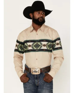 Cody James Men's Coyote Border Long Sleeve Snap Western Shirt