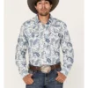 Cody James Men's Home Town Paisley Print Long Sleeve Snap Western Shirt