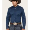 Cody James Men's 2nd Round Geo Print Long Sleeve Button-Down Western Shirt