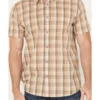 Cody James Men's Anderson Plaid Print Short Sleeve Button-Down Western Shirt